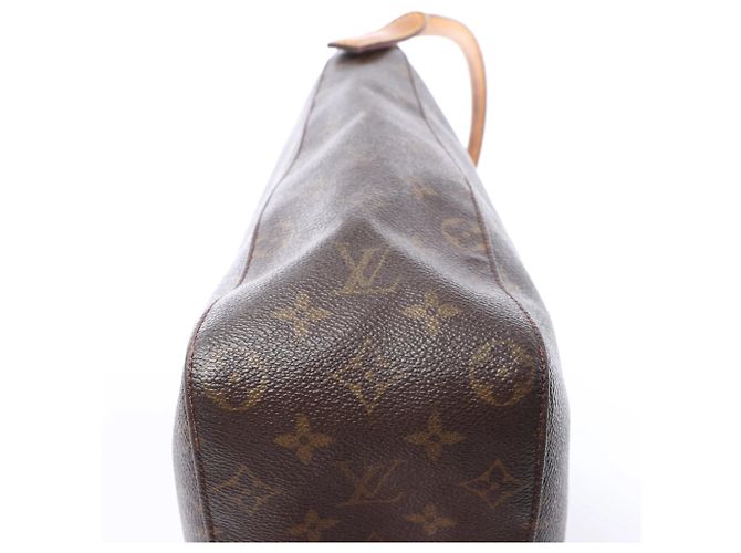 Borsa a tracolla Louis Vuitton Looping GM in tela Monogram marrone M51145 Beige - vista 13