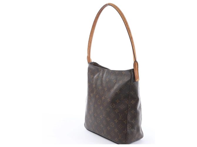 Borsa a tracolla Louis Vuitton Looping GM in tela Monogram marrone M51145 Beige - vista 2