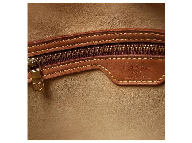 Borsa a tracolla Louis Vuitton Looping GM in tela Monogram marrone M51145 Beige - vista 7