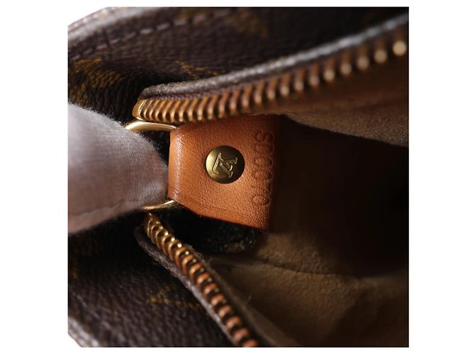 Borsa a tracolla Louis Vuitton Looping GM in tela Monogram marrone M51145 Beige - vista 8