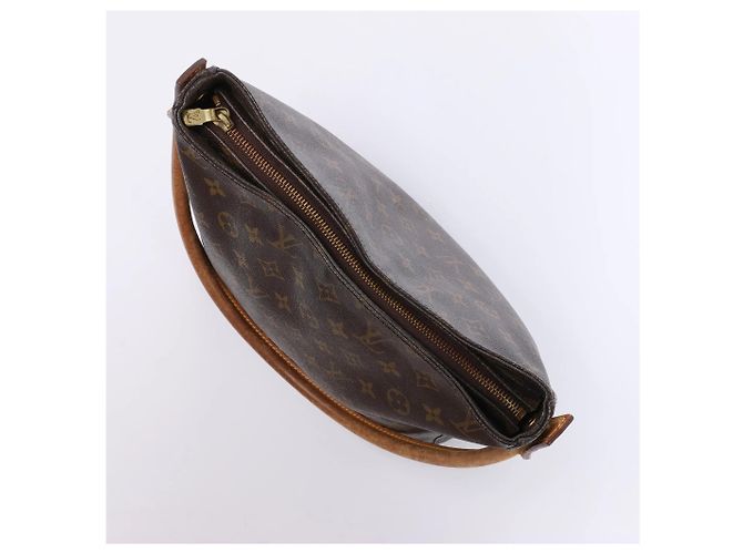 Borsa a tracolla Louis Vuitton Looping GM in tela Monogram marrone M51145 Beige - vista 9
