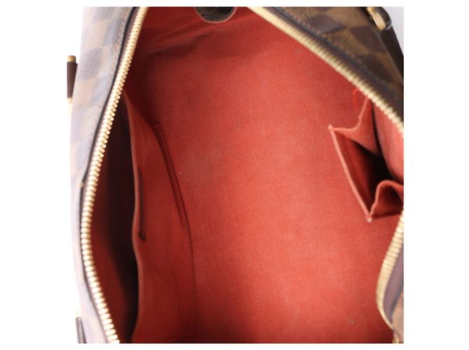 Borsa Louis Vuitton Ribera MM Damier Ebene Marrone N41434 Rosso - vista 12