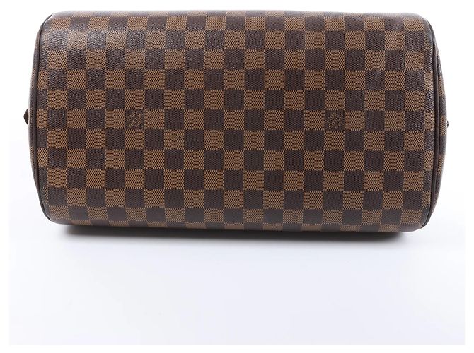 Borsa Louis Vuitton Ribera MM Damier Ebene Marrone N41434 Rosso - vista 8