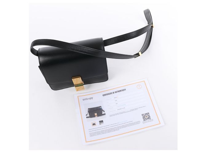 Céline Borsa a tracolla CELINE Classic Box piccola in pelle nera Nero - vista 14