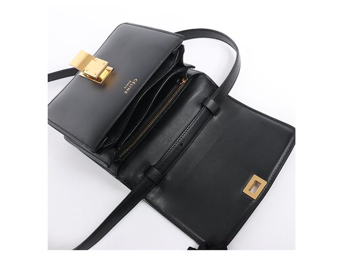 Céline Borsa a tracolla CELINE Classic Box piccola in pelle nera Nero - vista 17