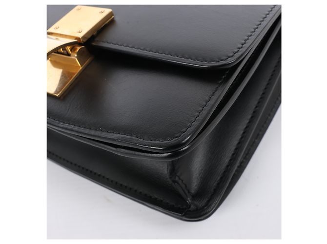 Céline Borsa a tracolla CELINE Classic Box piccola in pelle nera Nero - vista 9
