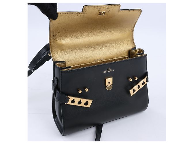 Borsa a tracolla 2Way in pelle Delvaux Tempête PM Nero - vista 20