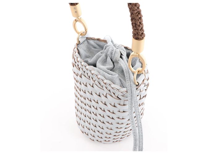 Autre Marque Borsa a mano in pelle con manico Eleventy Blu Beige - vista 9