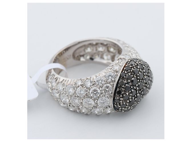 Anello De Grisogono Black Diamond Heart, Misura 51 Bianco - vista 11