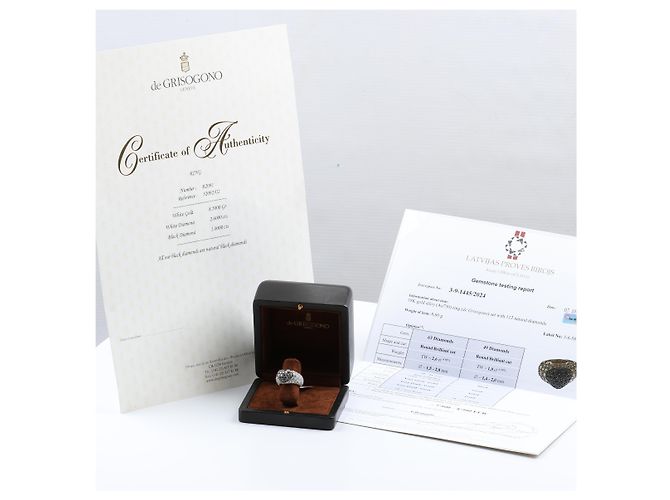 Anello De Grisogono Black Diamond Heart, Misura 51 Bianco - vista 13