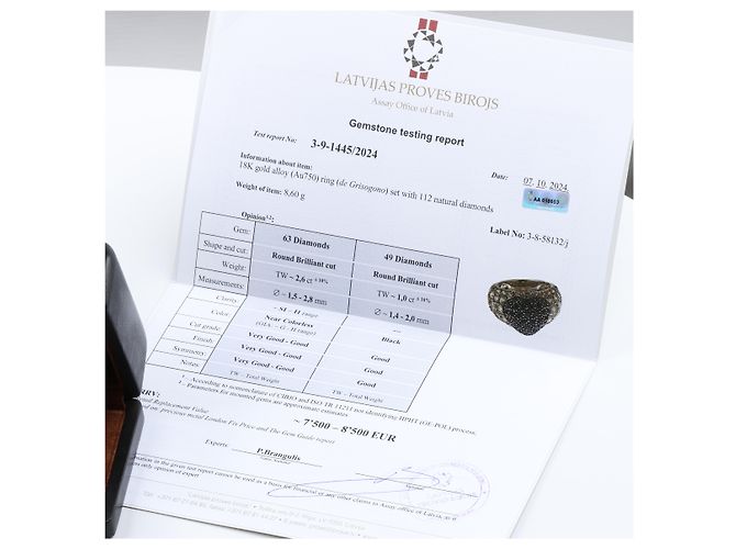 Anello De Grisogono Black Diamond Heart, Misura 51 Bianco - vista 14