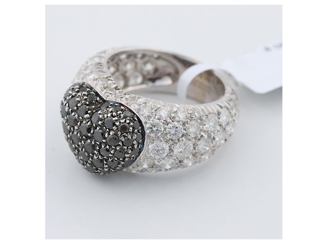 Anello De Grisogono Black Diamond Heart, Misura 51 Bianco - vista 2