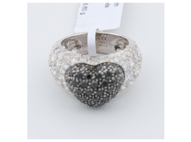 Anello De Grisogono Black Diamond Heart, Misura 51 Bianco - vista 4