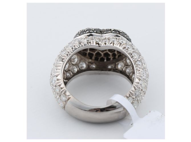 Anello De Grisogono Black Diamond Heart, Misura 51 Bianco - vista 7