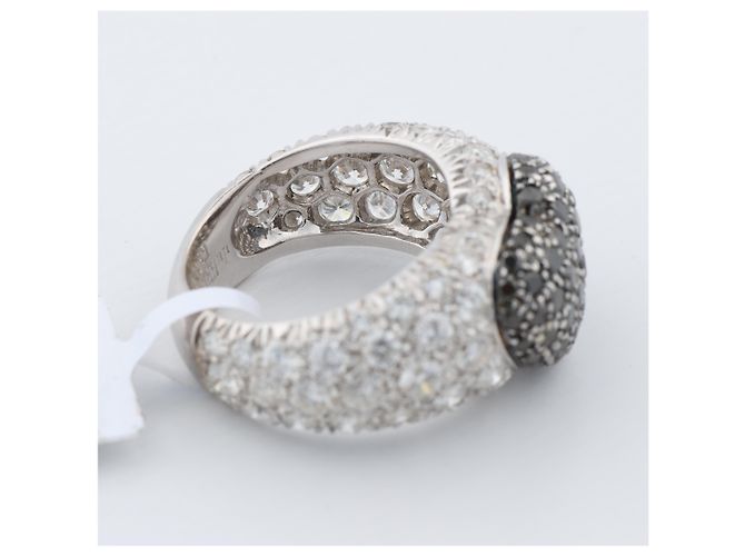 Anello De Grisogono Black Diamond Heart, Misura 51 Bianco - vista 9