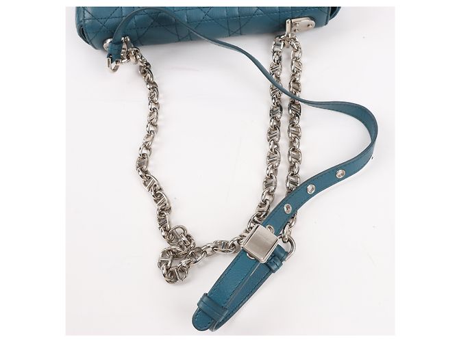 Borsa a tracolla Caro in pelle Dior Blu - vista 10