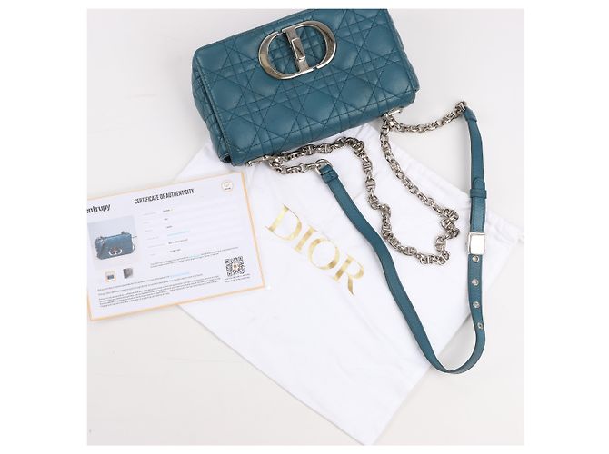 Borsa a tracolla Caro in pelle Dior Blu - vista 17