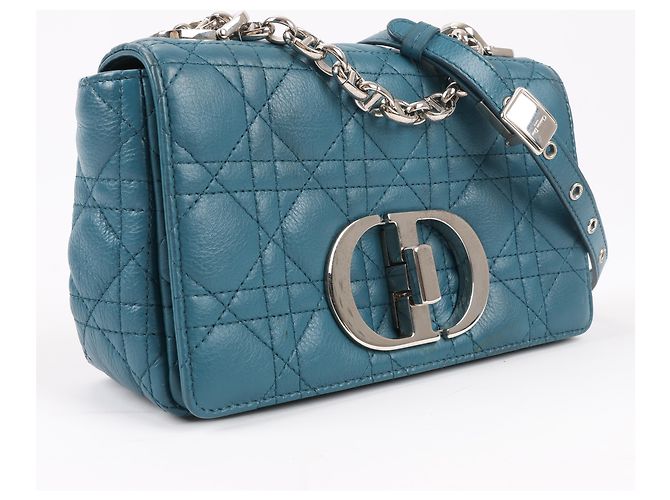 Borsa a tracolla Caro in pelle Dior Blu - vista 2