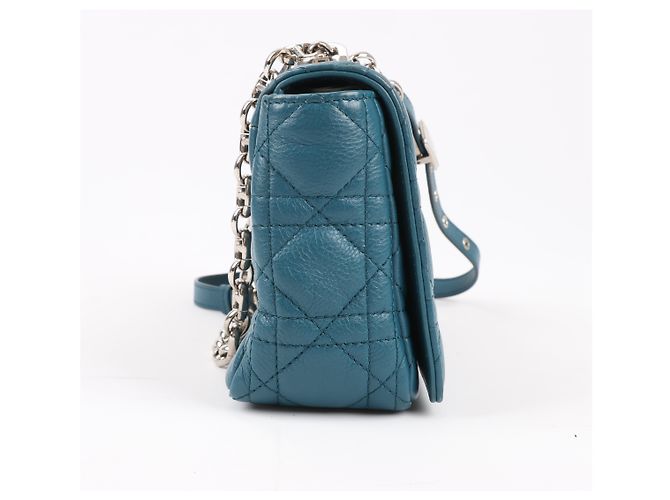 Borsa a tracolla Caro in pelle Dior Blu - vista 3