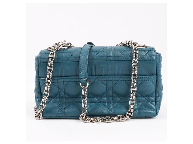 Borsa a tracolla Caro in pelle Dior Blu - vista 4
