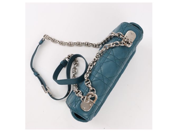 Borsa a tracolla Caro in pelle Dior Blu - vista 6