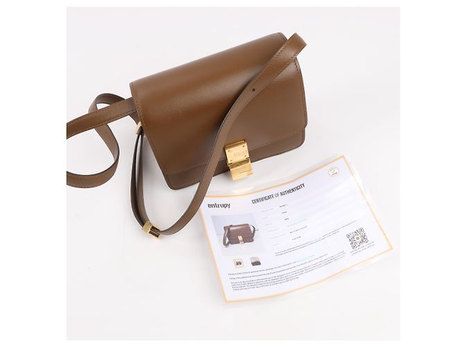 Céline Piccola borsa a tracolla Celine Classic Box in pelle marrone - vista 14