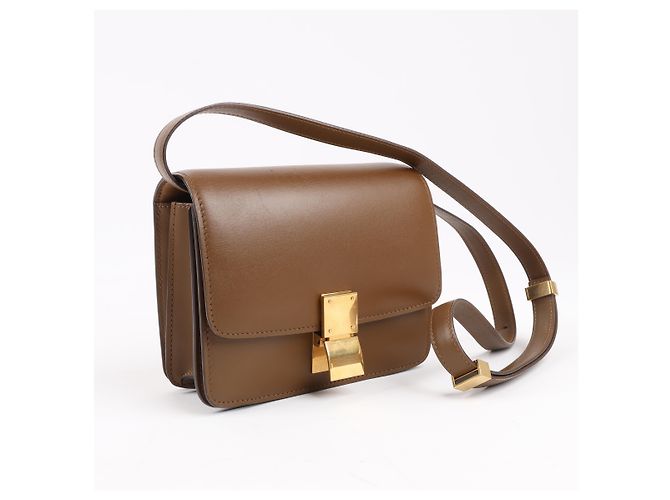 Céline Piccola borsa a tracolla Celine Classic Box in pelle marrone - vista 2