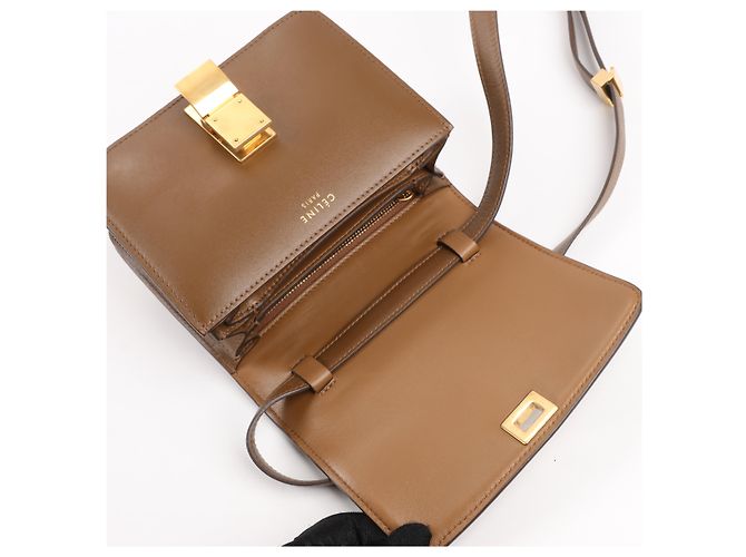 Céline Piccola borsa a tracolla Celine Classic Box in pelle marrone - vista 20