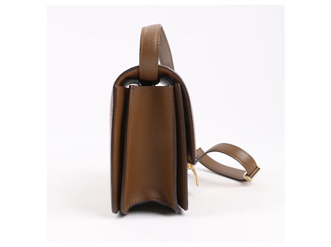 Céline Piccola borsa a tracolla Celine Classic Box in pelle marrone - vista 3