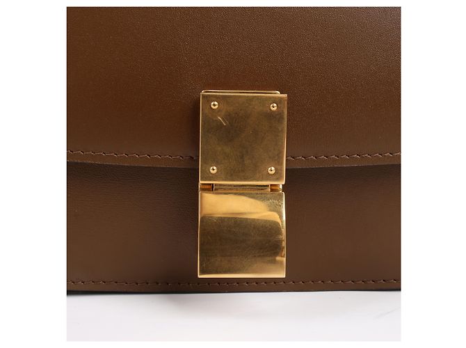 Céline Piccola borsa a tracolla Celine Classic Box in pelle marrone - vista 6