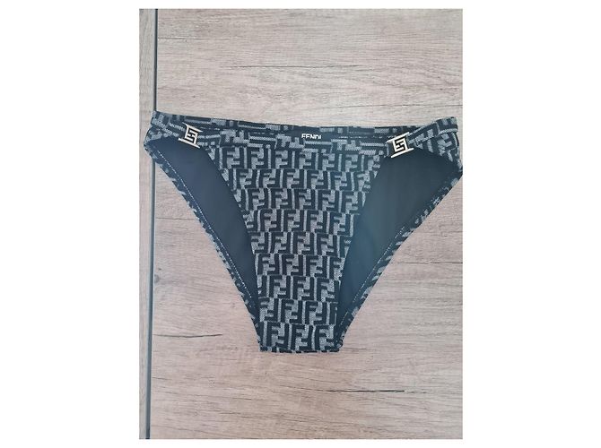 Fendi FF Monogramm Bikini-Set Schwarz Grau - Ansicht 2