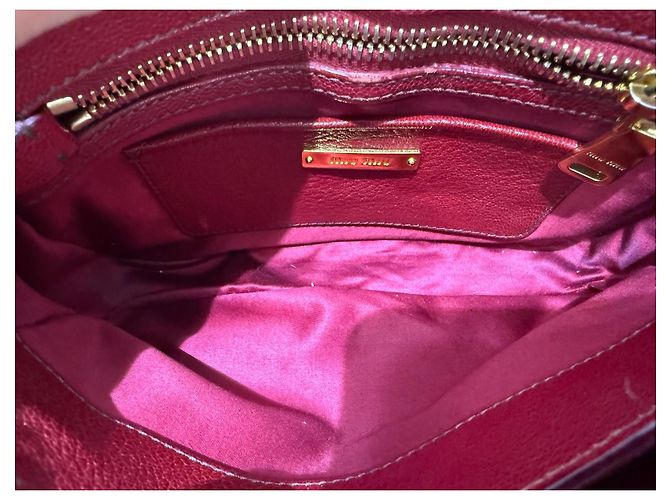 Borsa a tracolla in pelle Miu Miu Madras Rosso Arancio Arancione - vista 10