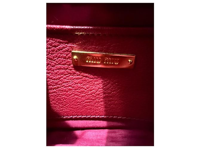 Borsa a tracolla in pelle Miu Miu Madras Rosso Arancio Arancione - vista 12