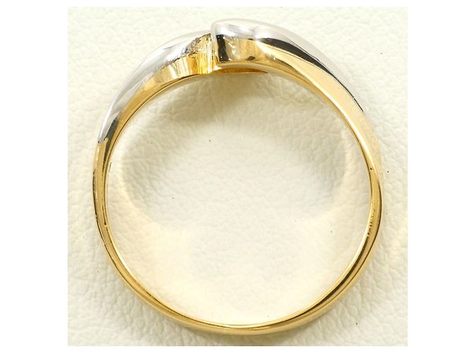 Autre Marque 18K Gelbgold und Platin Diamant Ring Golden - Ansicht 2