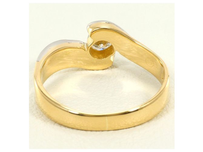 Autre Marque 18K Gelbgold und Platin Diamant Ring Golden - Ansicht 3