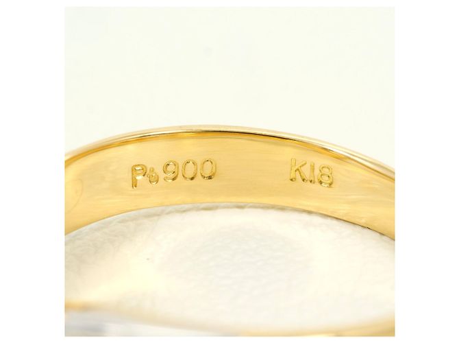 Autre Marque 18K Gelbgold und Platin Diamant Ring Golden - Ansicht 4