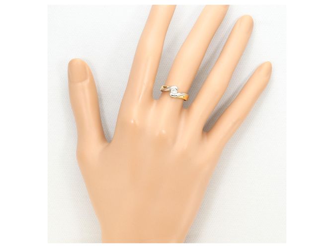Autre Marque 18K Gelbgold und Platin Diamant Ring Golden - Ansicht 6