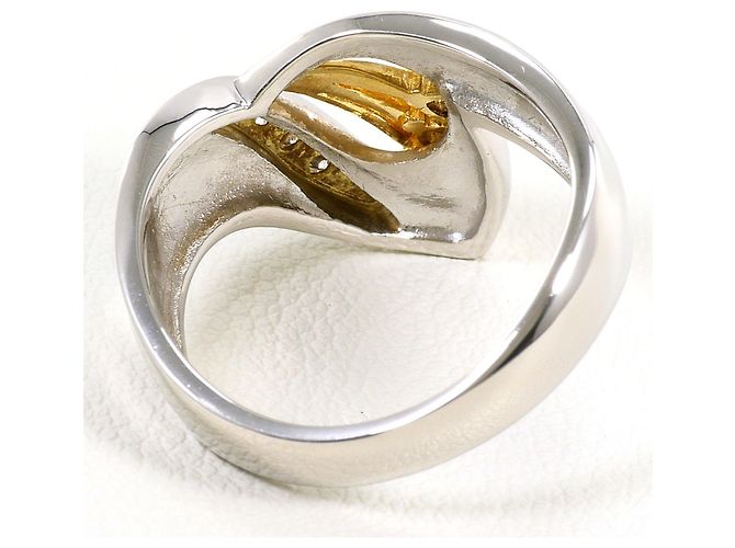 Autre Marque Elegenter 18K Gelbgold- und Platin-Ring Golden - Ansicht 4