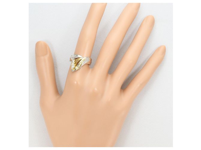 Autre Marque Elegenter 18K Gelbgold- und Platin-Ring Golden - Ansicht 7