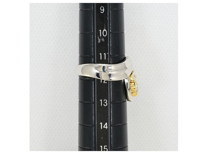 Autre Marque Elegenter 18K Gelbgold- und Platin-Ring Golden - Ansicht 8