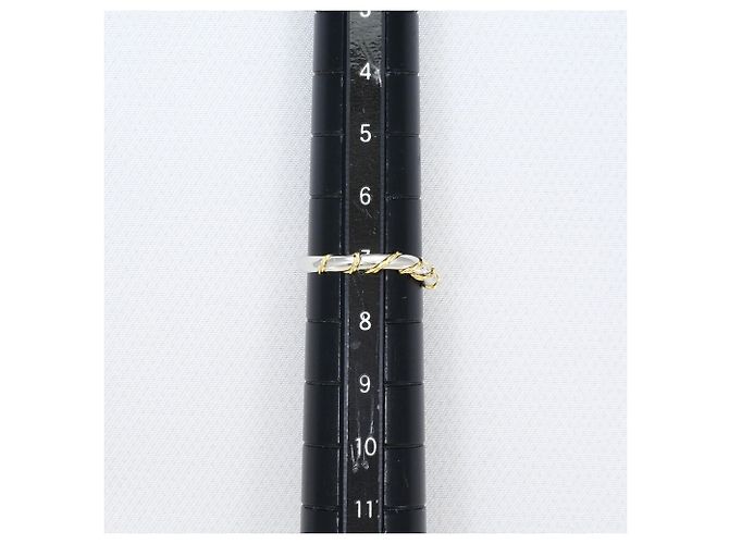 Autre Marque 18K Gelbgold- und Platin-Ring mit Diamant Golden - Ansicht 7