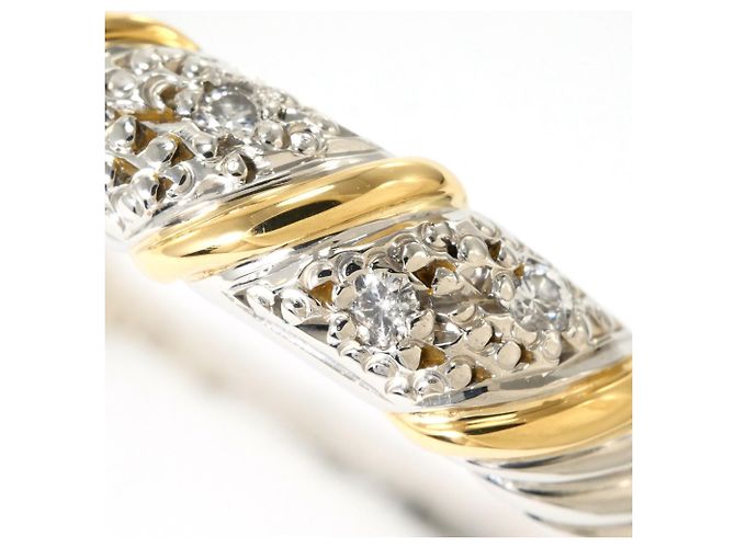 Autre Marque Anello a fascia in platino PT900 e oro giallo 18K D'oro - vista 2