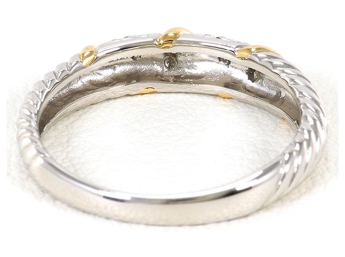 Autre Marque Anello a fascia in platino PT900 e oro giallo 18K D'oro - vista 4