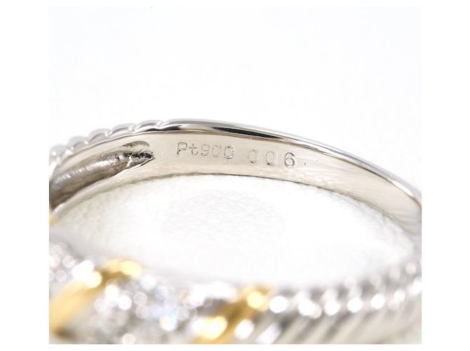 Autre Marque Anello a fascia in platino PT900 e oro giallo 18K D'oro - vista 5