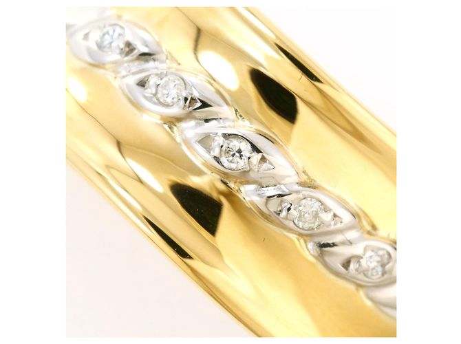 Autre Marque 18K Gelbgold- und Platin-Ring mit Diamant Golden - Ansicht 2