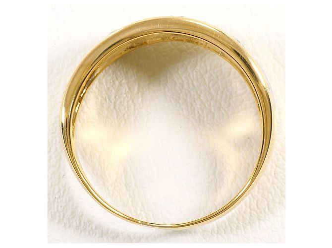 Autre Marque 18K Gelbgold- und Platin-Ring mit Diamant Golden - Ansicht 3