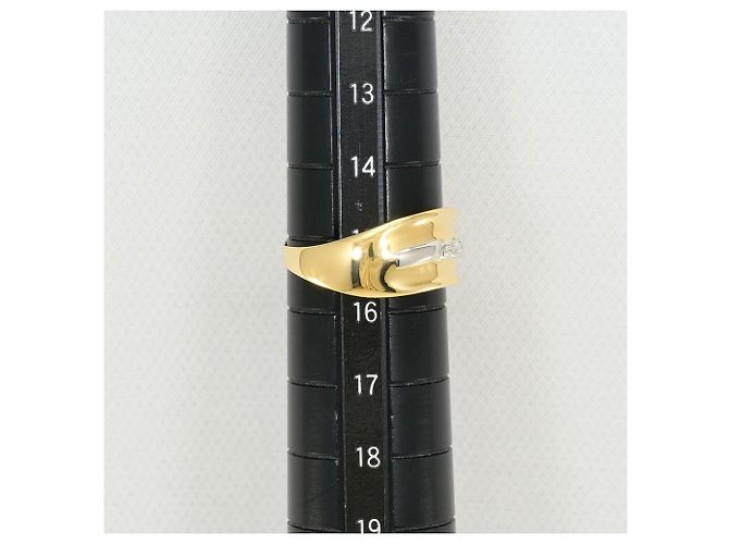 Autre Marque 18K Gelbgold- und Platin-Ring mit Diamant Golden - Ansicht 8
