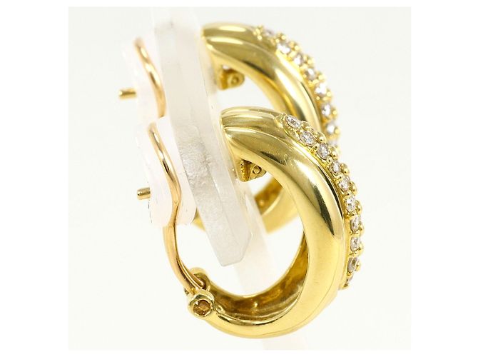 Autre Marque Orecchini a clip in oro giallo 18K e diamanti D'oro - vista 3