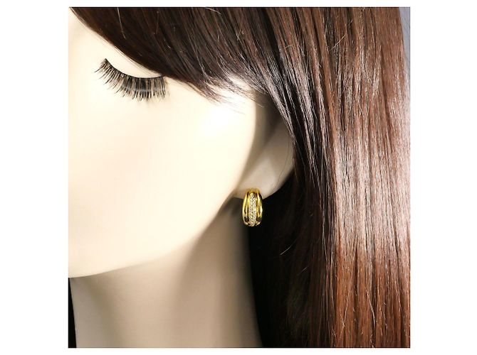 Autre Marque Orecchini a clip in oro giallo 18K e diamanti D'oro - vista 6