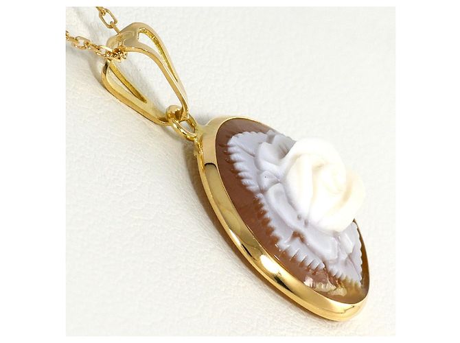 Autre Marque Collar de oro amarillo de 18K con camafeo de concha Dorado - vista 2